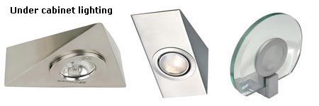 Examples of under-cabinet halogen lighting