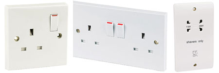 Examples of common domestic electrical sockets