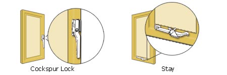 Examples of hinged window security